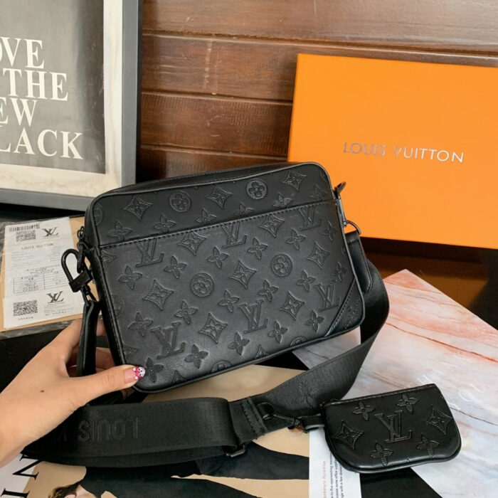 Louis Vuitton Trio Messenger Bag Monogram Shadow Black 25Cm M46602 - Image 3