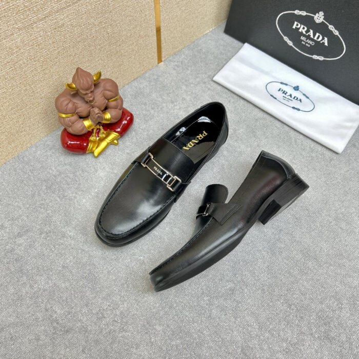 Prada Leather Brushed Plate Bit Logo Black 2Dc215 053 F0002 F G000 - Image 3