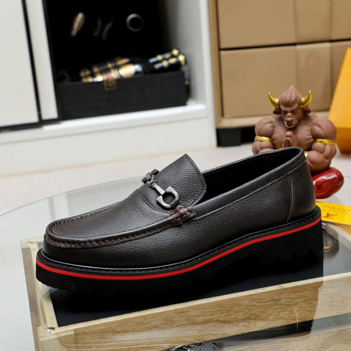 Louis Vuitton Souliers Club Loafers Black Red - Image 2