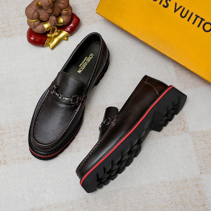Louis Vuitton Souliers Club Loafers Black Red - Image 3