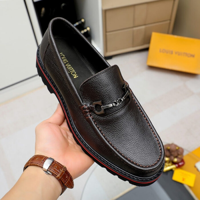 Louis Vuitton Souliers Club Loafers Black Red - Image 5