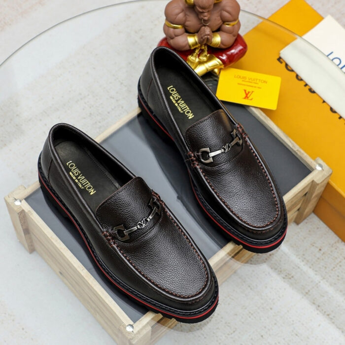 Louis Vuitton Souliers Club Loafers Black Red - Image 7