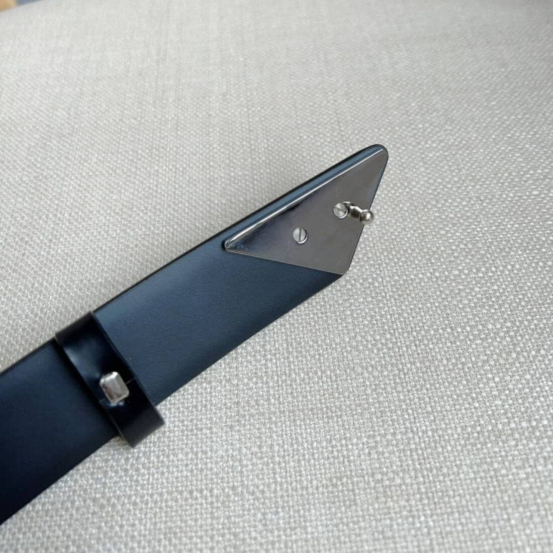 Prada Spazzolato Logo Black Belts  2CM250 ZO6 F0002 - Image 4