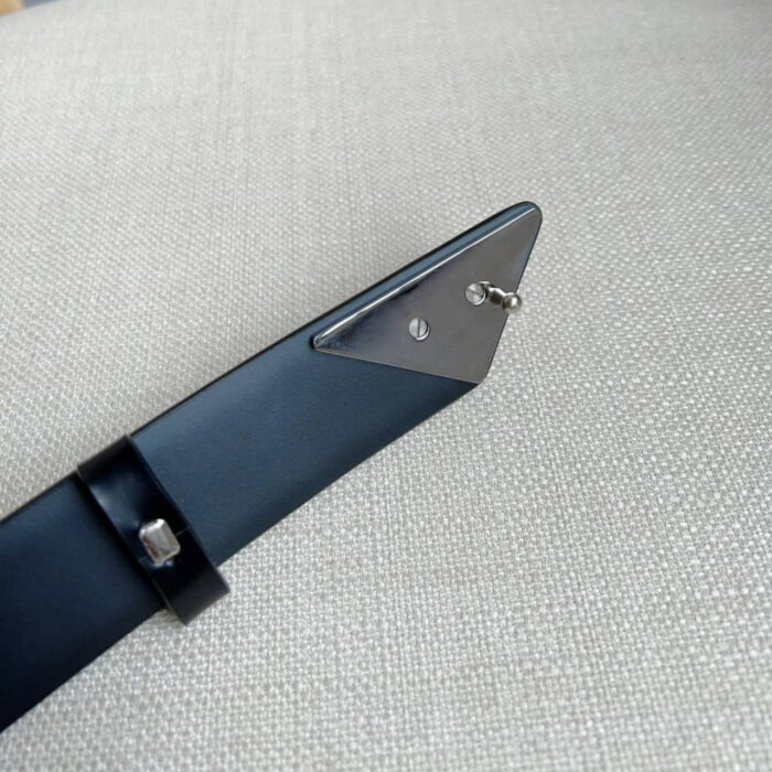 Prada Spazzolato Logo Black Belts  2CM250 ZO6 F0002 - Image 4