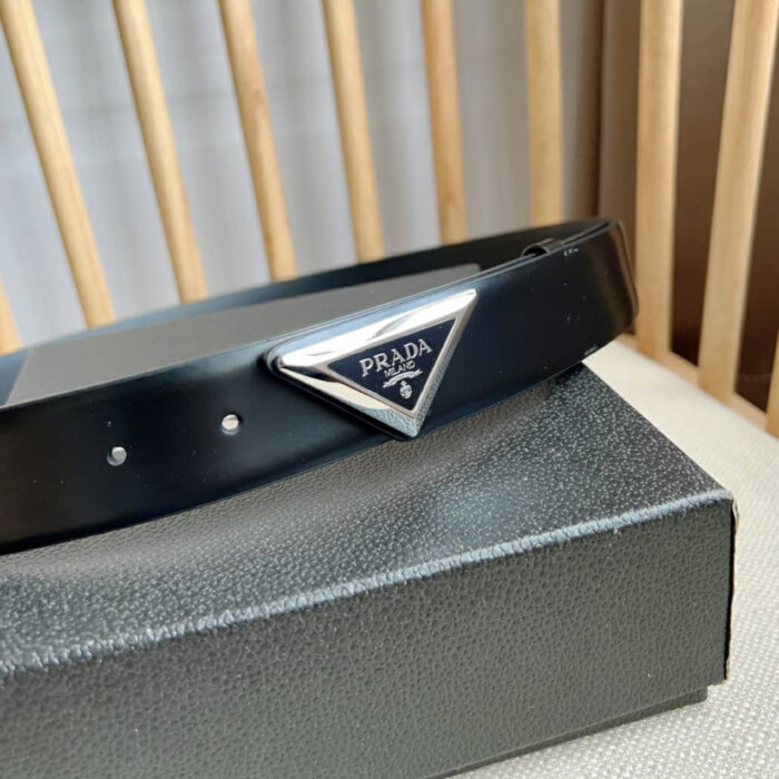 Prada Spazzolato Logo Black Belts  2CM250 ZO6 F0002 - Image 5