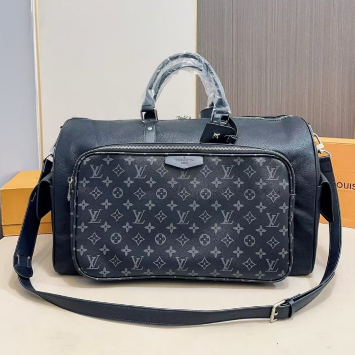 Louis Vuitton Keepall Bandoulière 50 Black And Grey 50 cm - Image 2