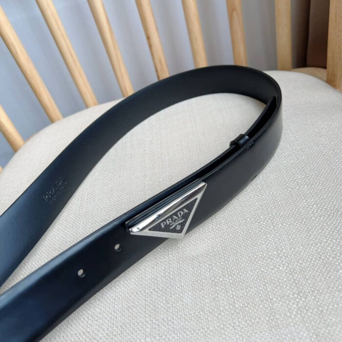 Prada Spazzolato Logo Black Belts  2CM250 ZO6 F0002 - Image 6