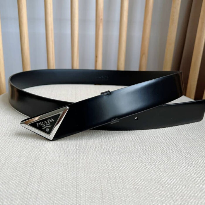 Prada Spazzolato Logo Black Belts  2CM250 ZO6 F0002 - Image 7
