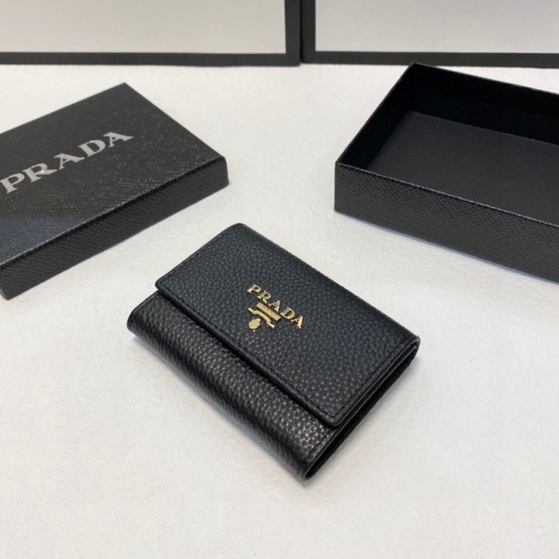 Prada Small Saffiano Wallet Black 10Cm 1MH043 ZLP F061H - Image 3