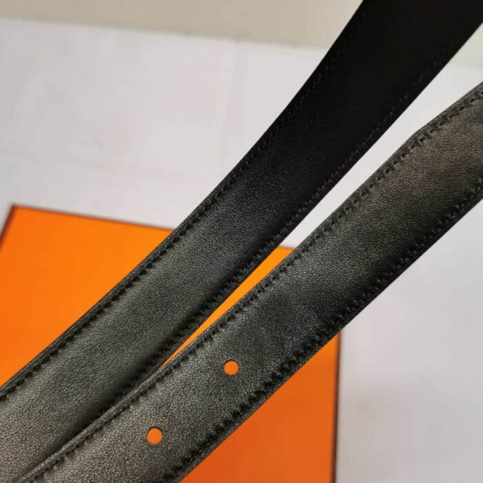 Hermes Belt Togo Swift Silver Buckle Brown 2.4Cm - Image 4