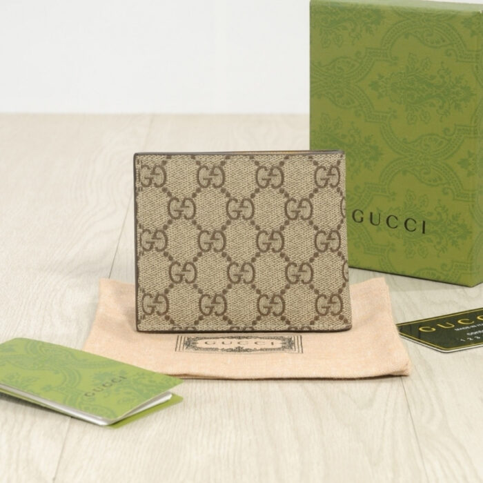 Gucci Neo Vintage GG Supreme Wallet Beige 12Cm - Image 3