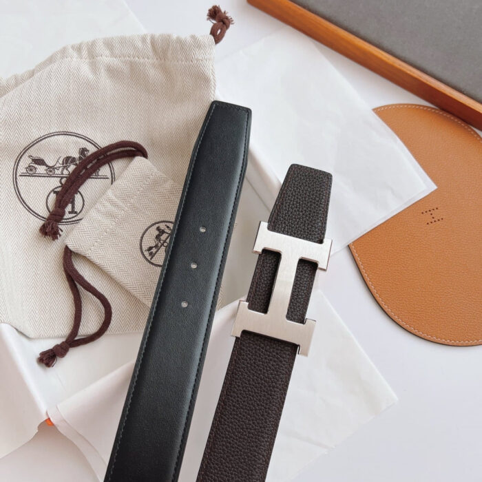 Hermes Belt Togo Swift Silver Buckle Brown 38Mm - Image 7