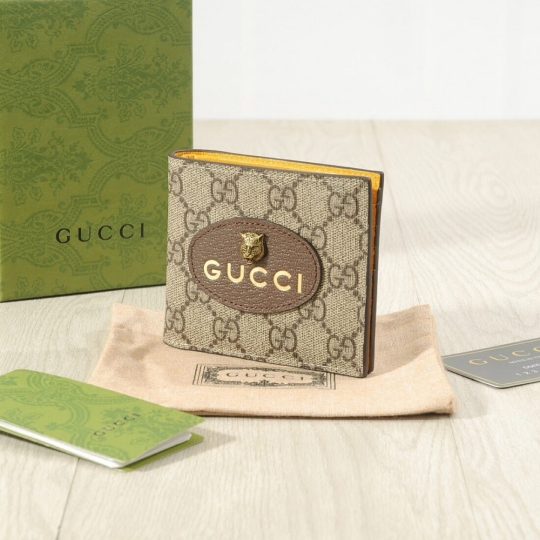Gucci Neo Vintage GG Supreme Wallet Beige 12Cm - Image 4