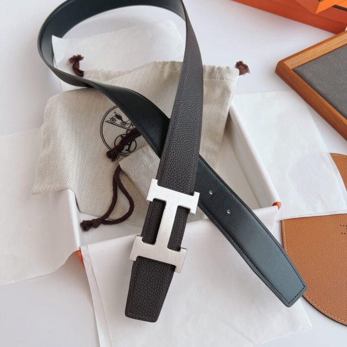 Hermes Belt Togo Swift Silver Buckle Brown 38Mm - Image 10