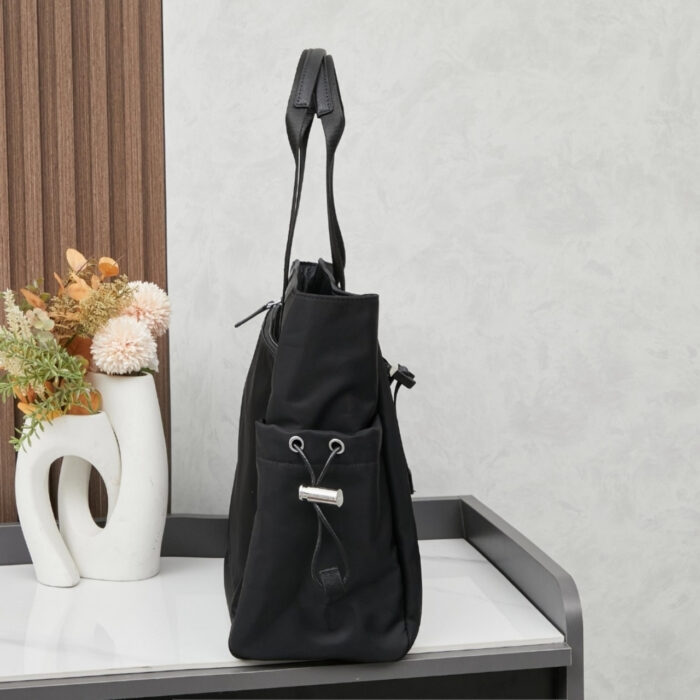 Prada Re Nylon And Saffiano Tote Black 39Cm VG042 2DMG F0002 V MON - Image 3