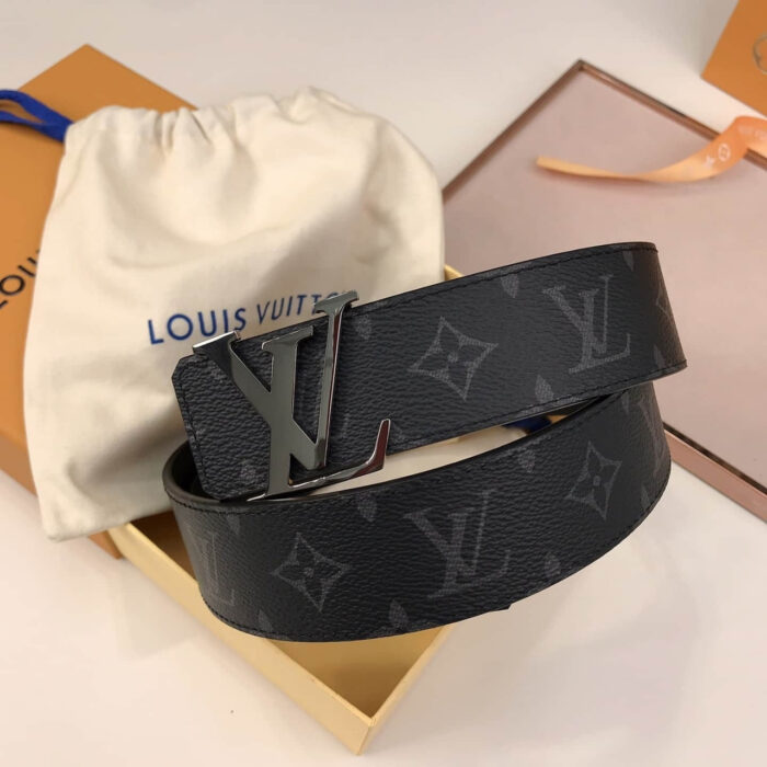 Louis Vuitton LV Initiales Reversible Belt Monogram Eclipse Silver Metal 4Cm - Image 2