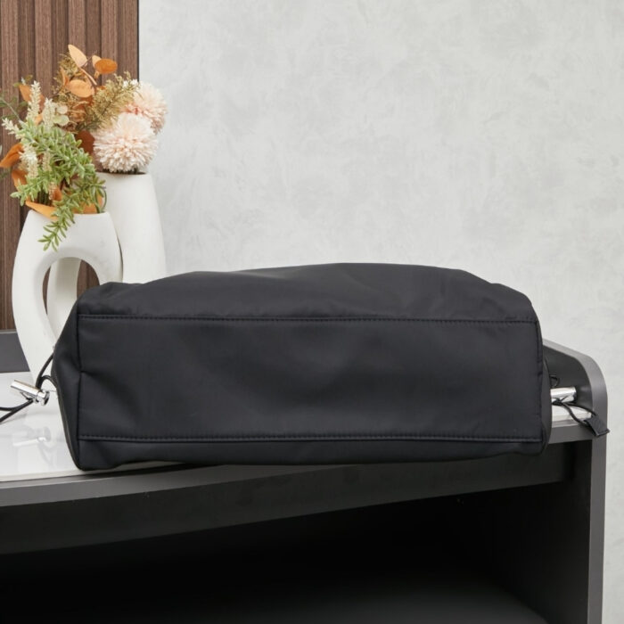Prada Re Nylon And Saffiano Tote Black 39Cm VG042 2DMG F0002 V MON - Image 5