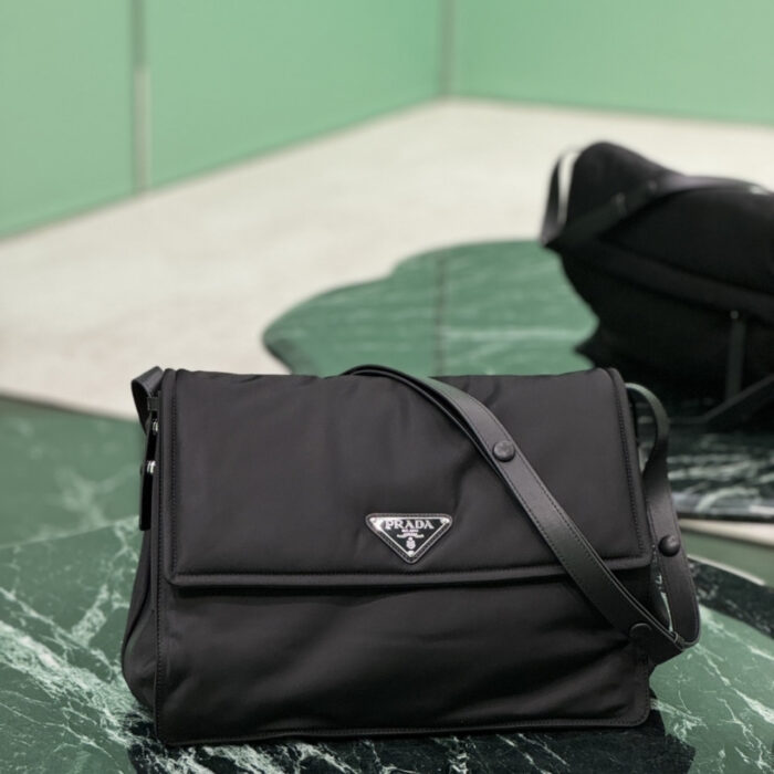 Prada Re Nylon Large Padded Shoulder Bag Black 38Cm 1BD256 RDLN F0002 V OOO - Image 2
