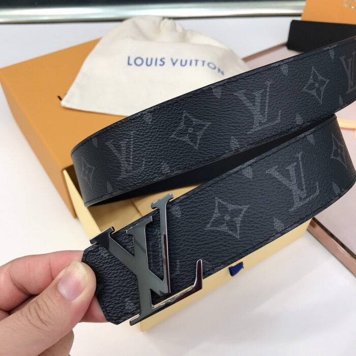 Louis Vuitton LV Initiales Reversible Belt Monogram Eclipse Silver Metal 4Cm - Image 7