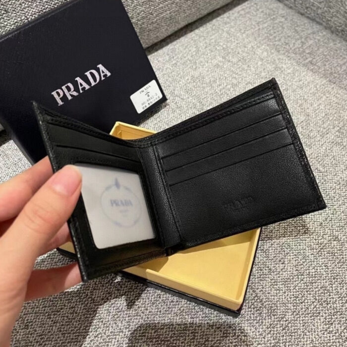 Prada Wallet With Triangle Logo Black 12 cm - Image 4