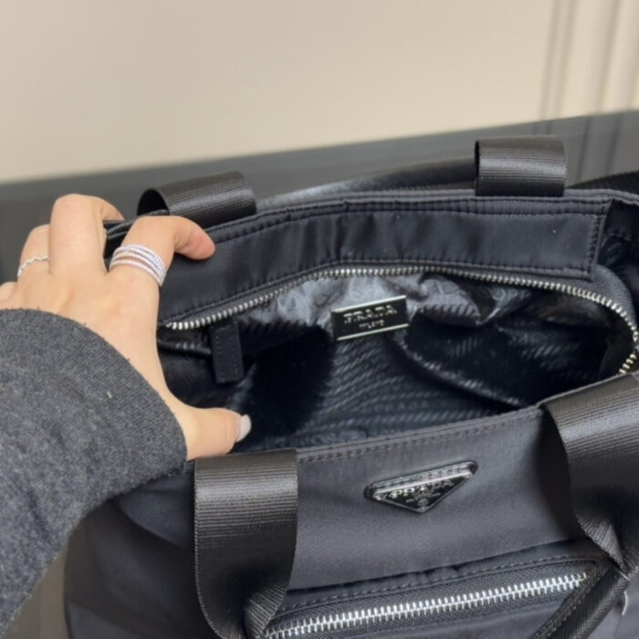Prada Re Nylon Tote Bag Black 32Cm 1BG354 RV44 F0002 V B1M - Image 5