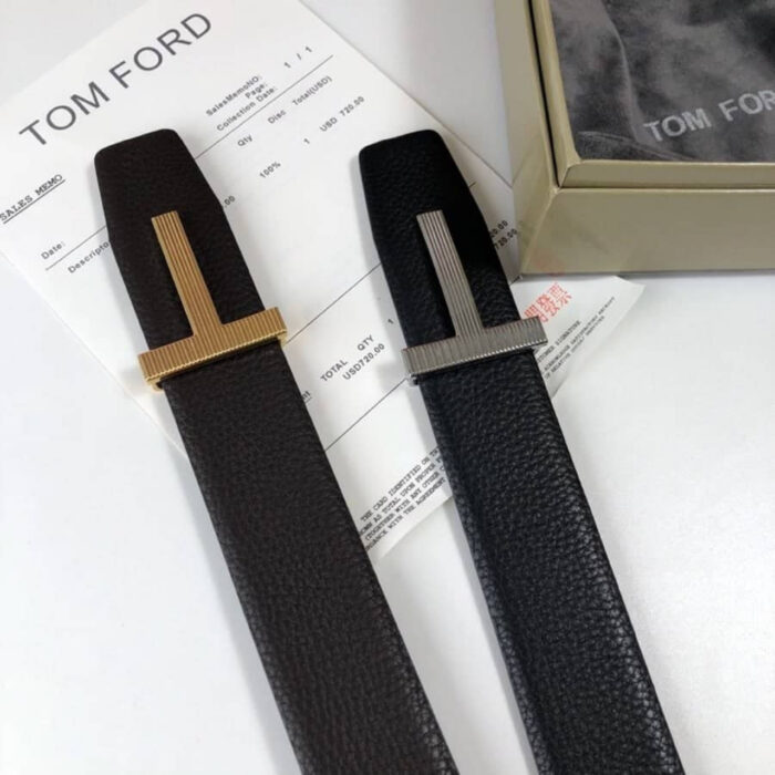 Tom Ford Reversible Full Grain Leather Belt Black 38mm - Image 5
