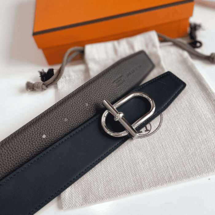 Hermes Reversible Leather Belt Dark Brown 38MM - Image 2