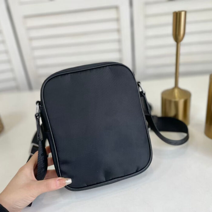Prada Re Nylon Saffiano Logo Leather Bag Black 21Cm 23SS 2VH112 2DMH F0002 - Image 4