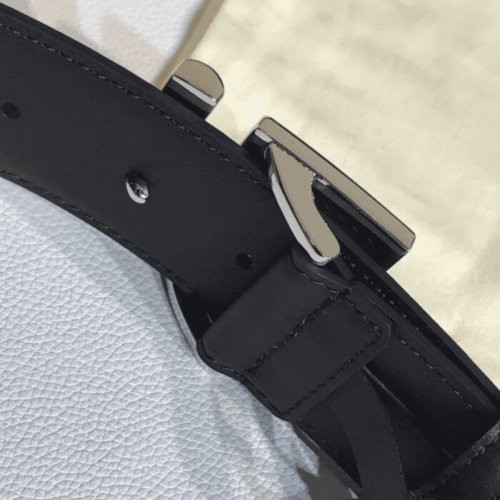Fendi Black Leather Belt With FF Silver Buckle 40MM - Image 5