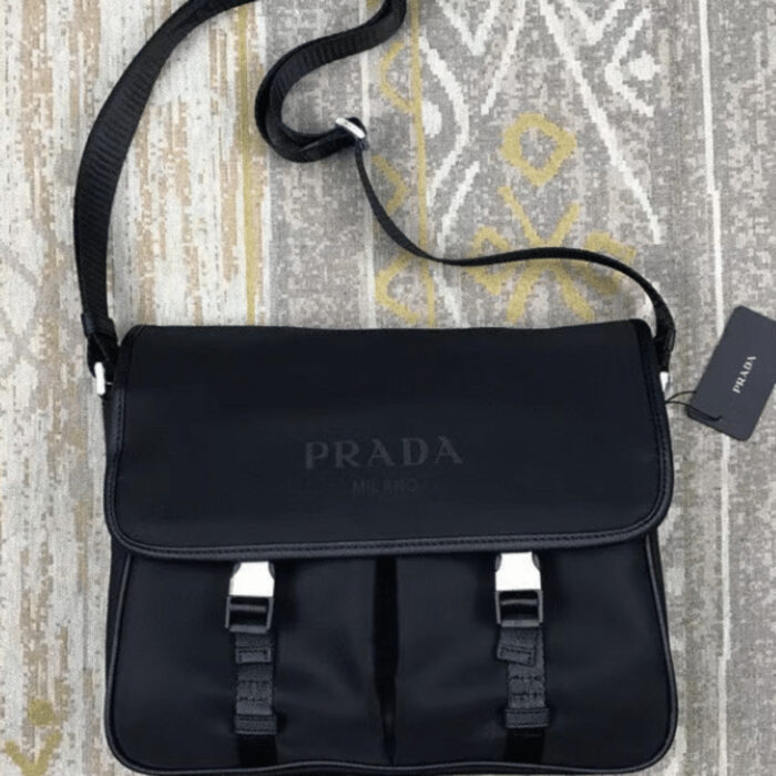 Prada Nylon Messenger Bag Black 32Cm - Image 2