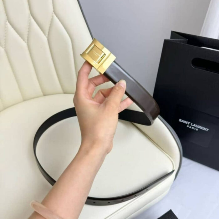Saint Laurent La 76 Belt In Smooth Leather Hot Wine 658517AADVP6195 - Image 5