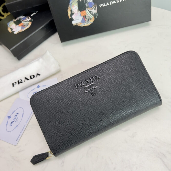 Prada Large Saffiano Wallet Full Black 19Cm 1ML506 QWA F0505 - Image 2