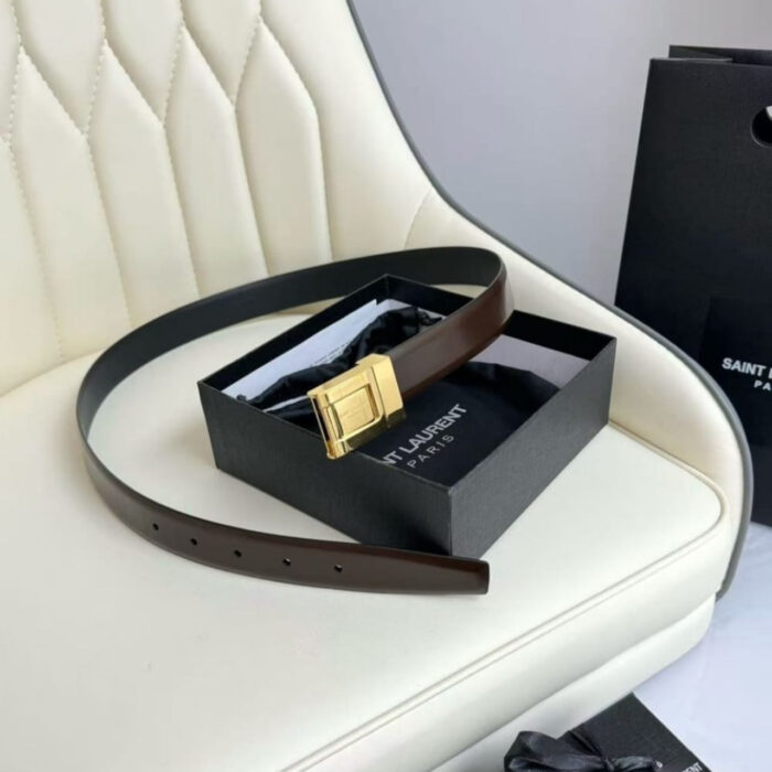 Saint Laurent La 76 Belt In Smooth Leather Hot Wine 658517AADVP6195 - Image 6