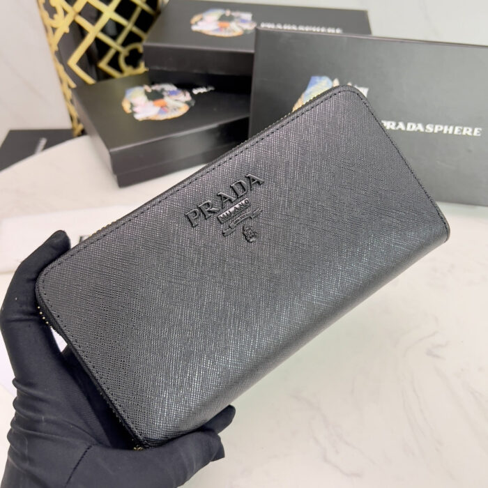 Prada Large Saffiano Wallet Full Black 19Cm 1ML506 QWA F0505 - Image 3