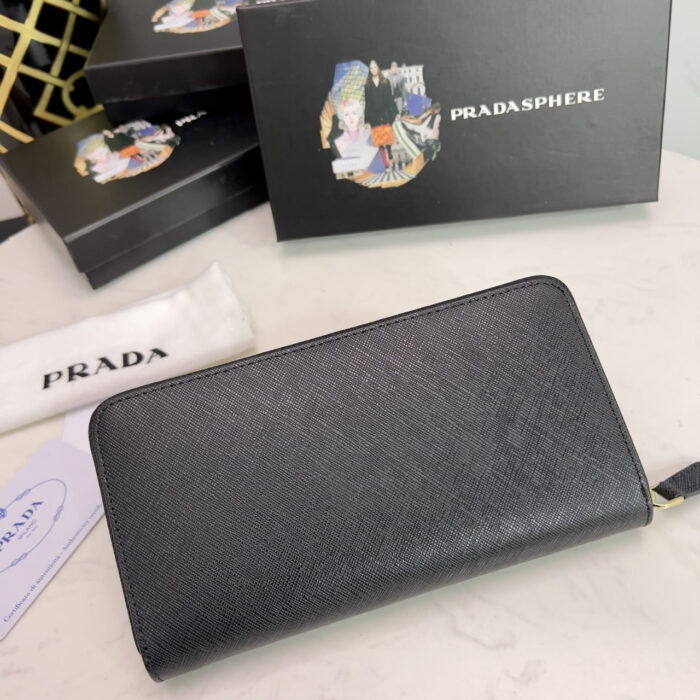 Prada Large Saffiano Wallet Full Black 19Cm 1ML506 QWA F0505 - Image 4