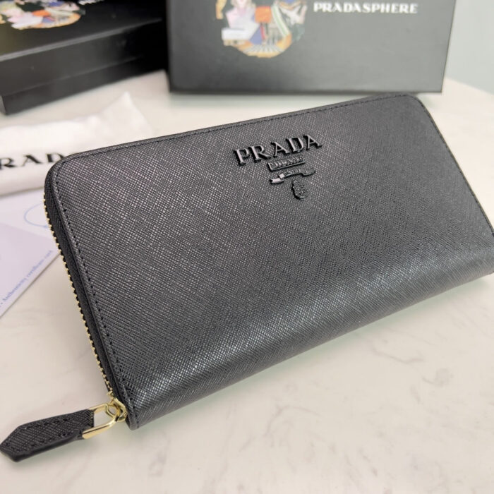 Prada Large Saffiano Wallet Full Black 19Cm 1ML506 QWA F0505 - Image 5