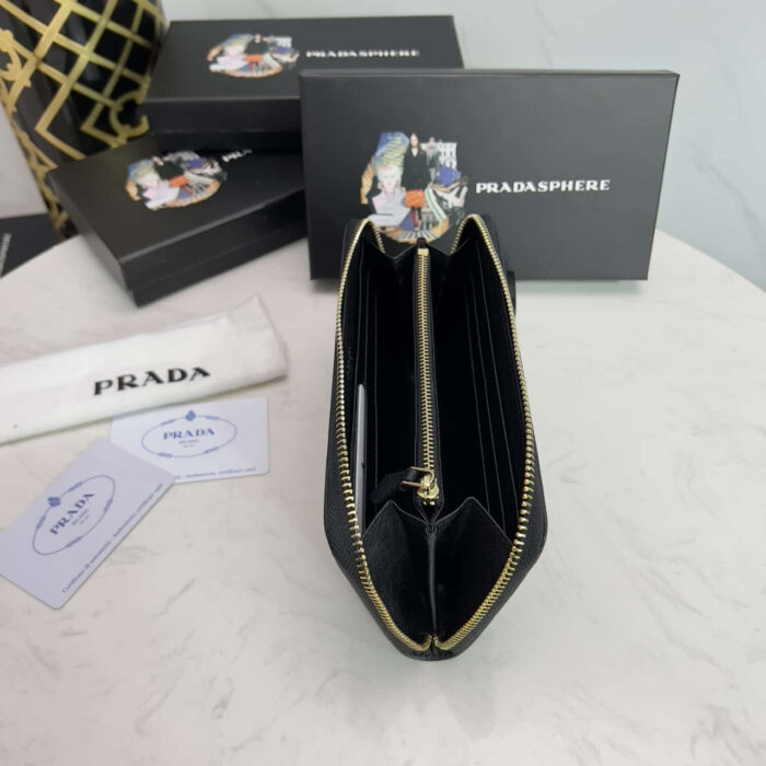 Prada Large Saffiano Wallet Full Black 19Cm 1ML506 QWA F0505 - Image 6