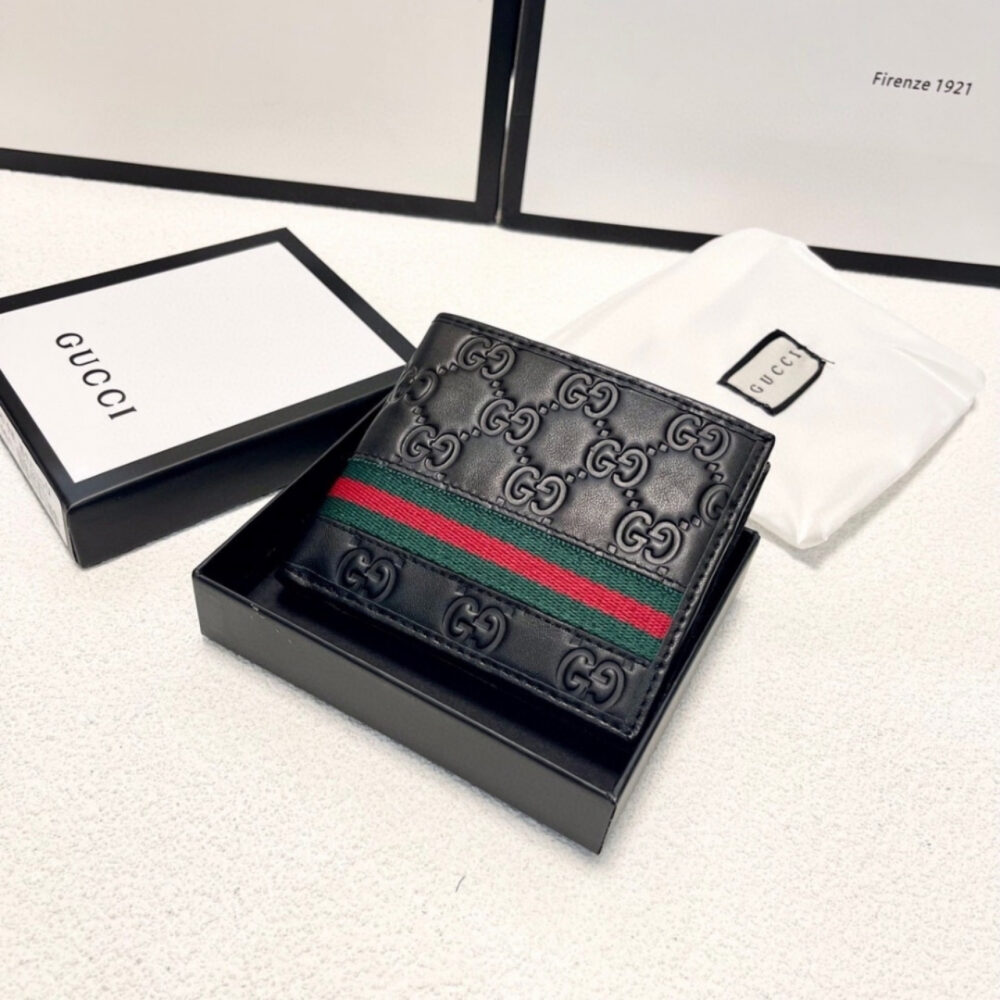 Gucci Guccissima Web Bifold Wallet Black 11Cm - Image 2