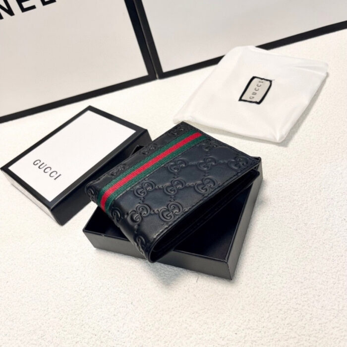 Gucci Guccissima Web Bifold Wallet Black 11Cm - Image 3