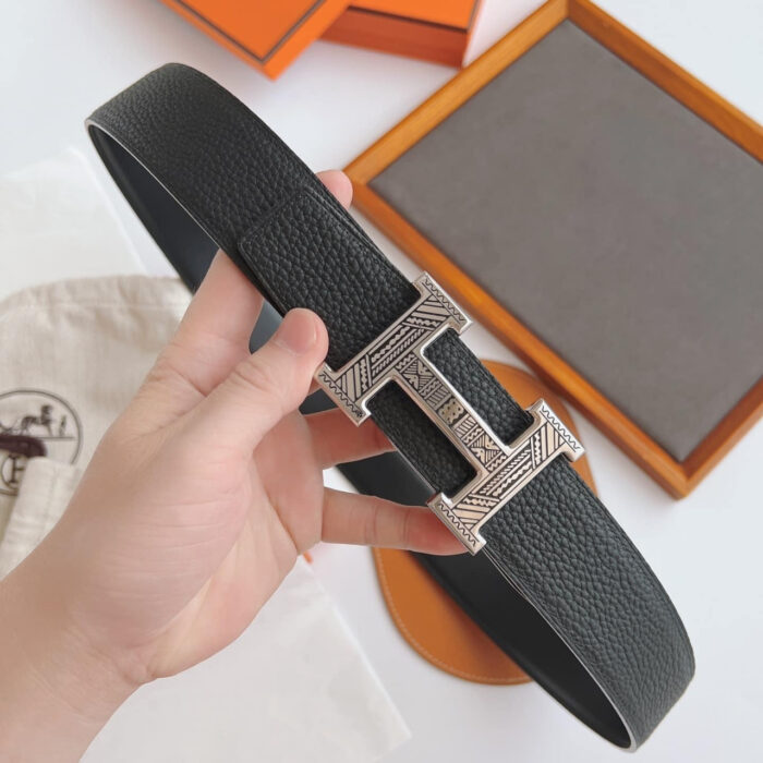 Hermes Touareg Leather Belt Black 38MM - Image 2