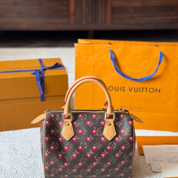 Louis Vuitton X Takashi Murakami Monogram Cerise Speedy 25 Gold Hardware Brown 25Cm - Image 3