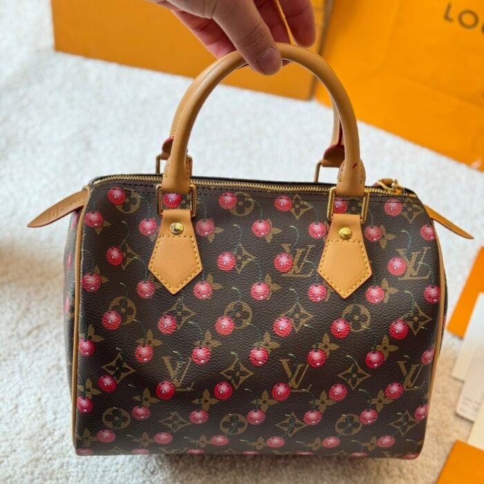 Louis Vuitton X Takashi Murakami Monogram Cerise Speedy 25 Gold Hardware Brown 25Cm - Image 4