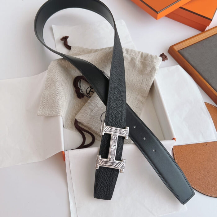 Hermes Touareg Leather Belt Black 38MM - Image 3