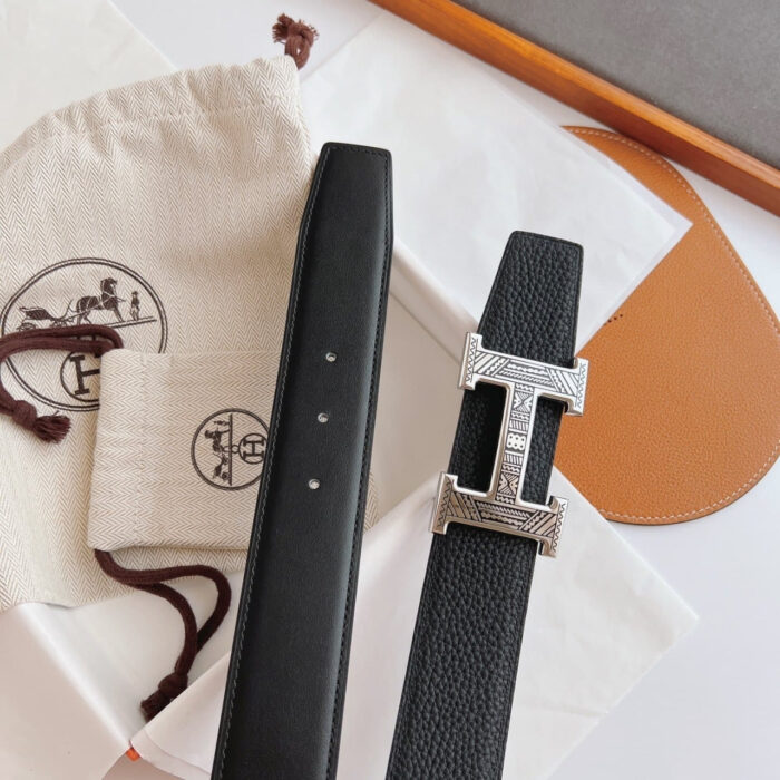 Hermes Touareg Leather Belt Black 38MM - Image 4