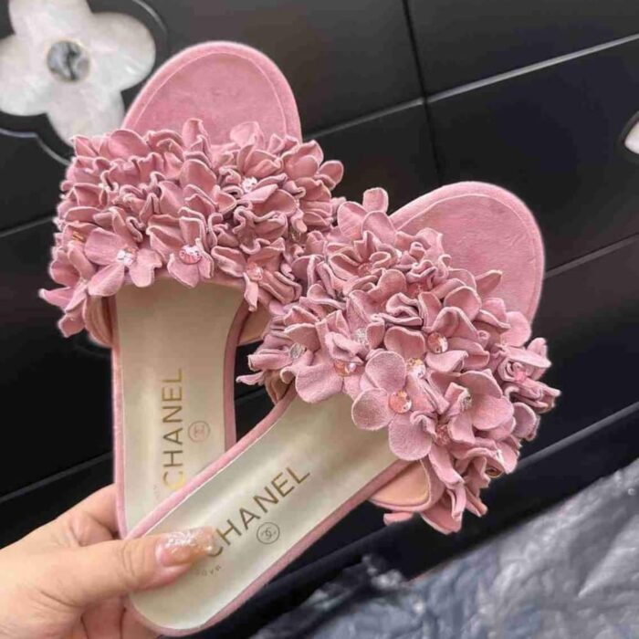 Chanel Mules Suede Kidskin And Strass Pink G46231 B19043 NACLY - Image 3