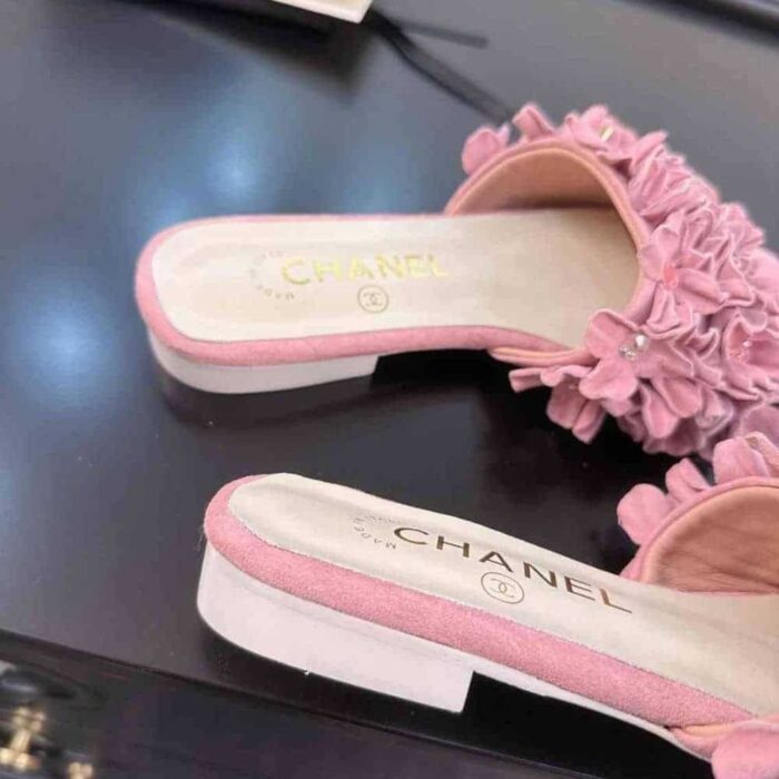 Chanel Mules Suede Kidskin And Strass Pink G46231 B19043 NACLY - Image 5