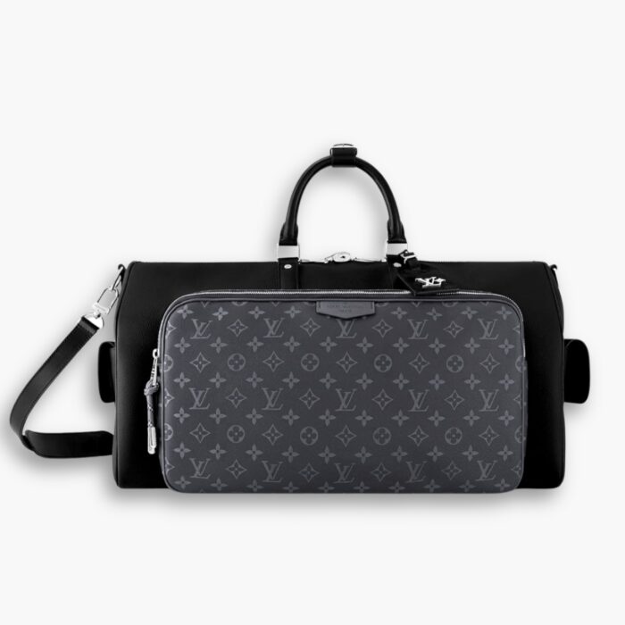 Louis Vuitton Keepall Bandoulière 50 Black And Grey 50 cm