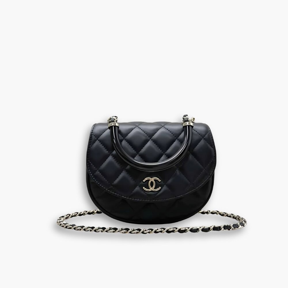 Chanel 25C Classic Clutch With Chain Black 16Cm