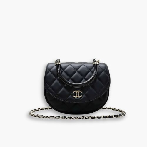 Chanel 25C Classic Clutch With Chain Black 16Cm