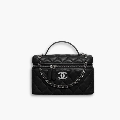 Chanel 25C Matelasse Vanity Black 19cm